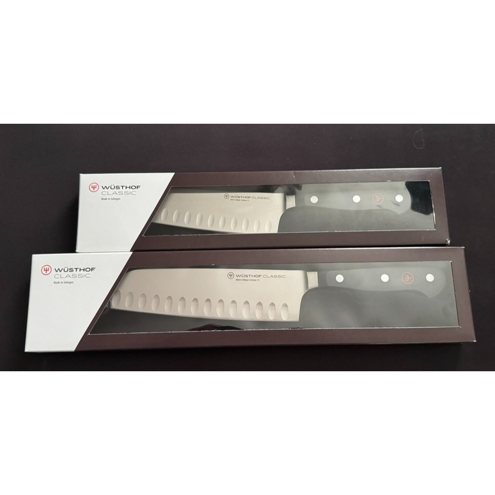 2pc Wusthof Classic 7" + 5" Santoku with Hollow Edge 1040131317